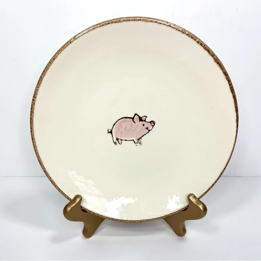 Ceramic Pig Plate Serving Plate Farmhouse Style Made in Portugal